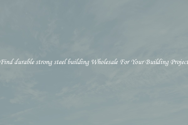 Find durable strong steel building Wholesale For Your Building Project