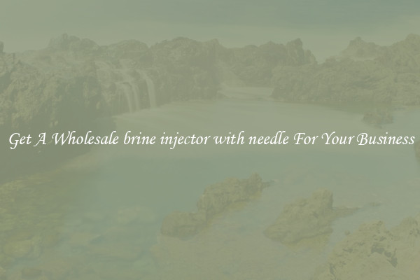Get A Wholesale brine injector with needle For Your Business