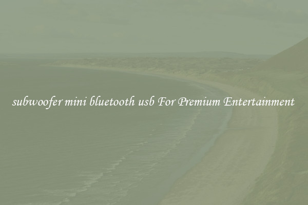 subwoofer mini bluetooth usb For Premium Entertainment 