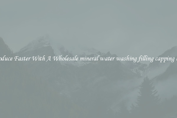 Produce Faster With A Wholesale mineral water washing filling capping line