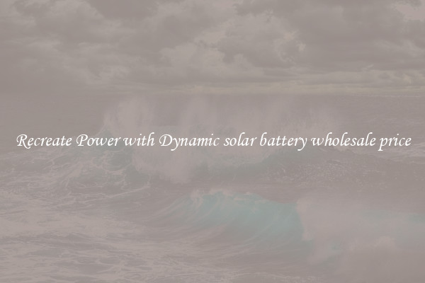 Recreate Power with Dynamic solar battery wholesale price