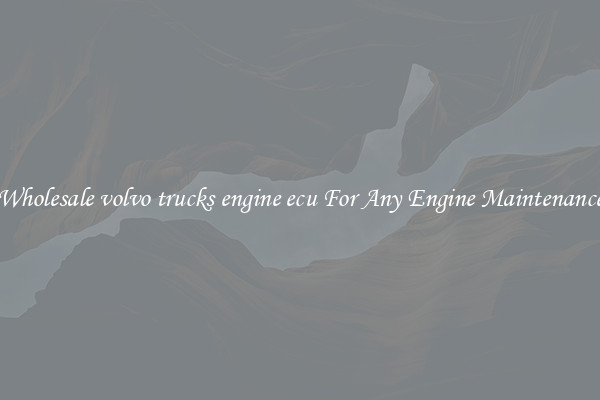 Wholesale volvo trucks engine ecu For Any Engine Maintenance