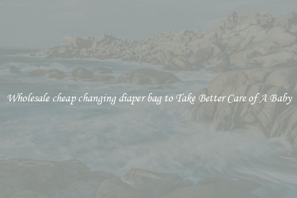 Wholesale cheap changing diaper bag to Take Better Care of A Baby