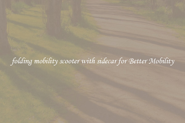 folding mobility scooter with sidecar for Better Mobility