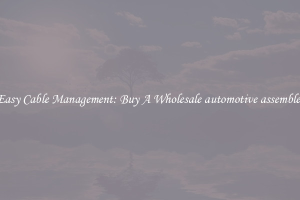 Easy Cable Management: Buy A Wholesale automotive assembler