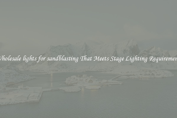 Wholesale lights for sandblasting That Meets Stage Lighting Requirements