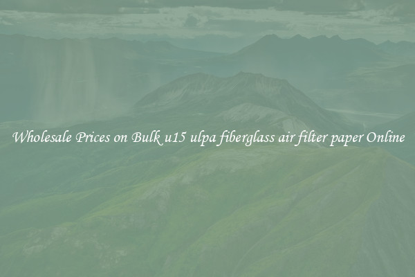 Wholesale Prices on Bulk u15 ulpa fiberglass air filter paper Online