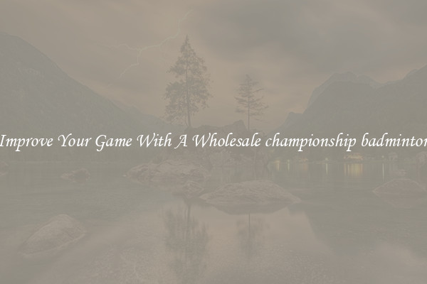 Improve Your Game With A Wholesale championship badminton