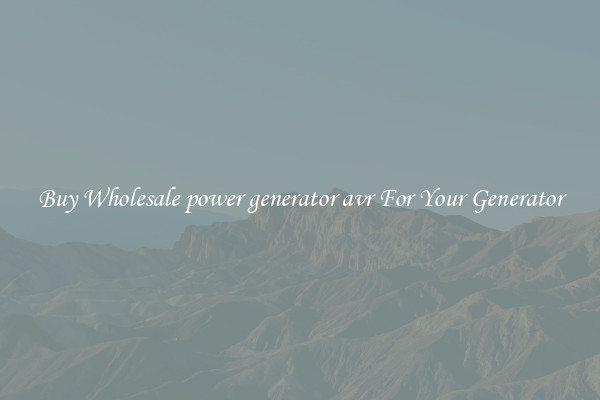 Buy Wholesale power generator avr For Your Generator